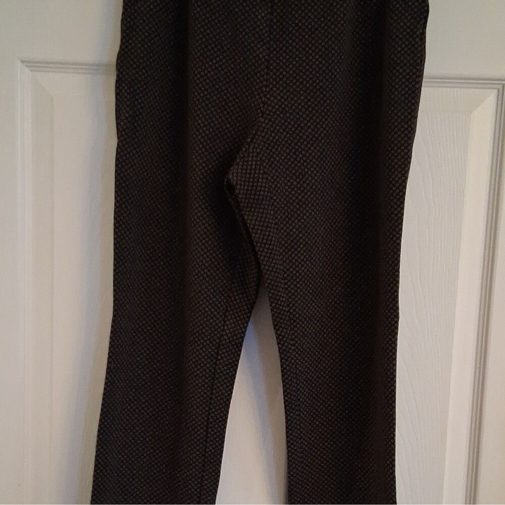 J.Jill Slim Leg Ponte Pants XS Petite Black Geometric Textured Knit Stretch EUC